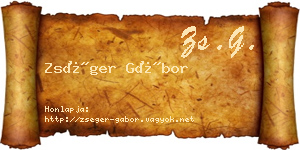 Zséger Gábor névjegykártya